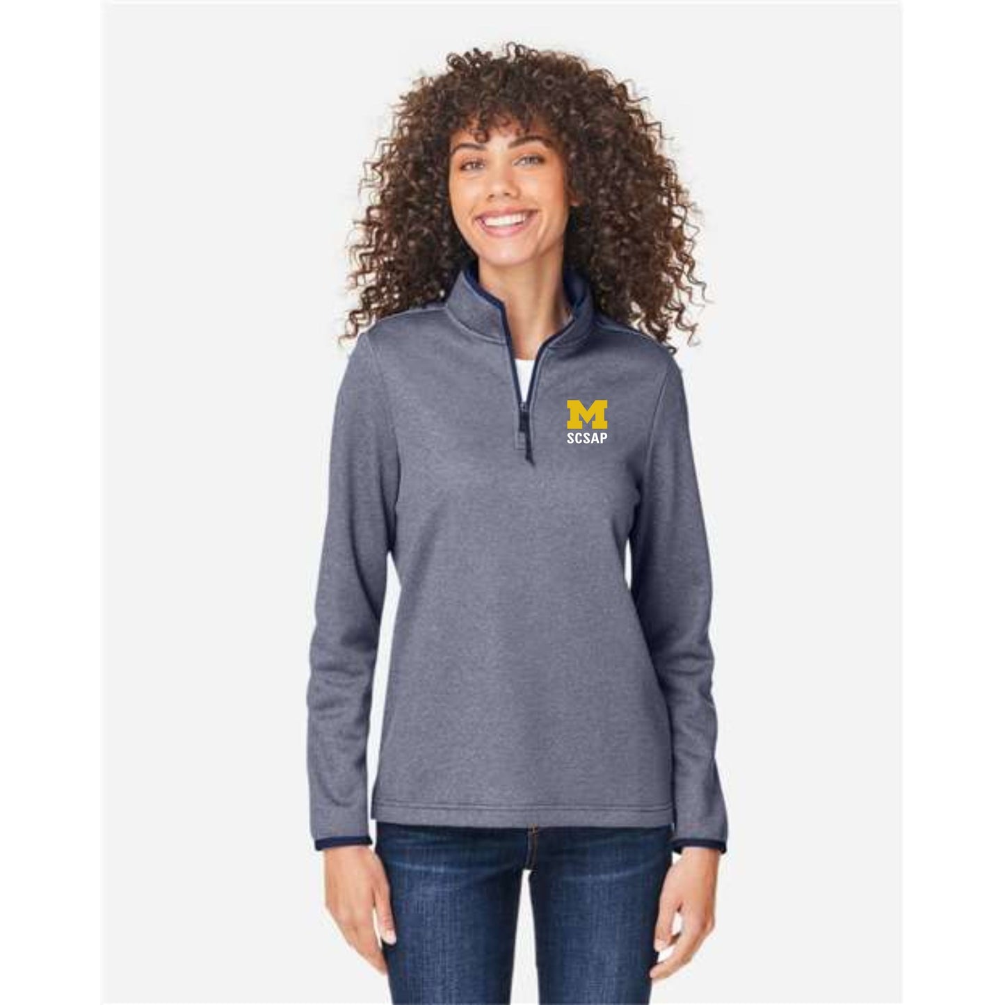 Women's Venture Heathered Stripe Quarter-Zip Pullover