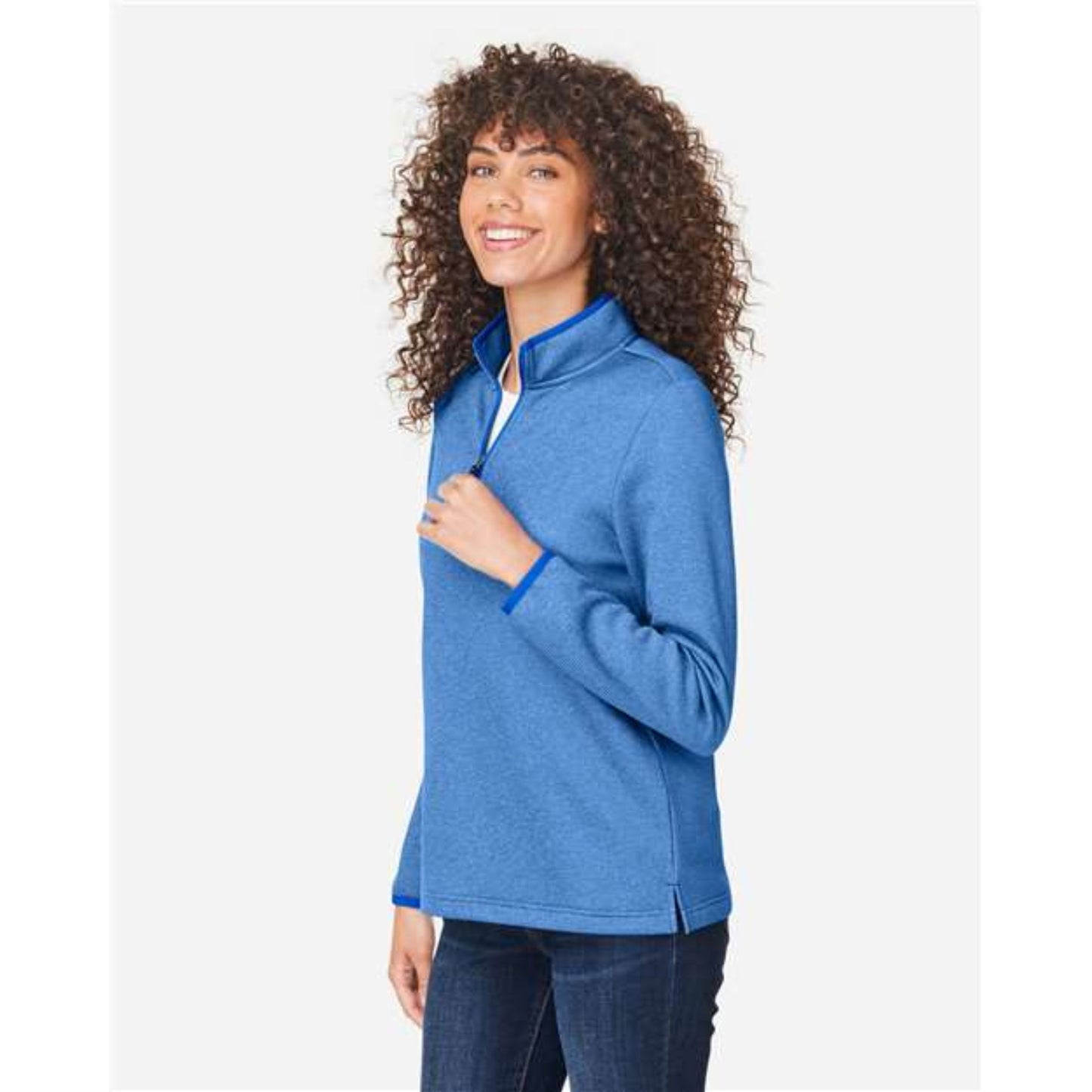 Women's Venture Heathered Stripe Quarter-Zip Pullover
